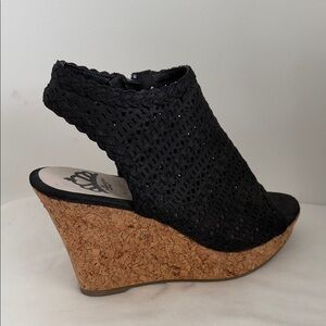 Fergalicious Black Crochet Wedges